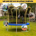 thumbnail image 3 of Gymax 10FT Recreation Trampoline w/ Exclusive Flower Shape Enclosure Net Yellow, 3 of 8