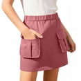 thumbnail image 6 of FchengtaiS Girls Cargo Skirt High Elastic Waist Mini Skirt Summer Casual Daily Sports Skirts with Pockets, 6 of 6