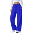 thumbnail image 3 of LIZUOJUN Sweatpants Women Wide Leg Pants Baggy Casual High Waisted Drawstring Jogger Pants with Pockets for Lounge Travel 2XL, 3 of 8