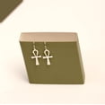 thumbnail image 4 of LeCalla 925 Sterling Silver Vintage Cross Medium Drop Dangle Earrings Celtic Egyptian Ankh Cross Dangle Hook Earrings for Women 35MM, 4 of 8