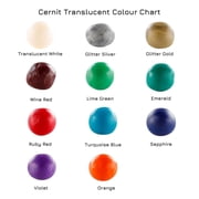 Cernit Transparant Clay 56g, Emerald, 7 x 5.5 x 1.5 cm Block