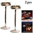 thumbnail image 1 of 2PCS Candle Holder Set Simple Romantic Goblet Glass Candle Holders Candle Stands, 1 of 10