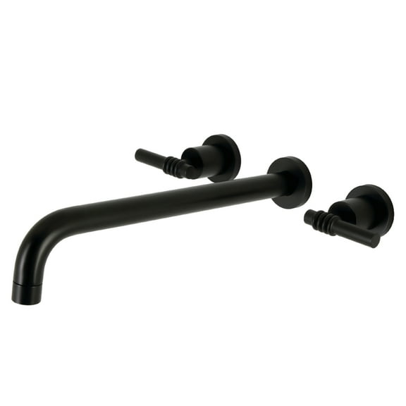 Kingston Brass KS8040ML Milano Two-Handle 3-Hole Wall Mount Roman Tub Faucet in Matte Black