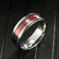 thumbnail image 5 of NUNCAD Men's 8mm Tungsten Carbide Inlay Domed Edges Comfort Fit Ring with Spider Pattern, 5 of 5