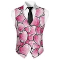 thumbnail image 5 of Yuyamidu Pink Hearts Mens Suit Vest Business Casual Dress Waistcoat Vest Size 3XL Valentine's Day Formal Wedding Vests for Suits or Tuxedo, 5 of 7