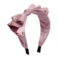 thumbnail image 2 of MSJUHEG Bow Headband,Padded Headband,Bow Scrunchie,Velvet Headband,Tie Headband,Headbands for Headbands Vintage Bow Headband Wide Top Knot Pink One Size, 2 of 5