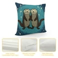 thumbnail image 4 of QZHH Heart Shaped Sea Otters In Love Cushion Cover Throw Pillow Covers Outdoor Sofa Decor Fall In Love Romantic Funny Teal Pillow Cases  For Couple Bedding Chair, 4 of 5