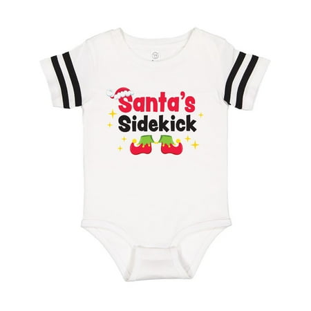 

Inktastic Santa s Sidekick with Santa Hat and Elf Feet Gift Baby Boy or Baby Girl Bodysuit
