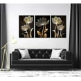 thumbnail image 2 of 3 Pcs Modern Luxury Lotus Flower Canvas Wall Art White and Blue Floral Painting Pictures Wall Decor Posters Print Artwork for Living Room Bedroom Bathroom Office Home Decoration Unframed, 2 of 6