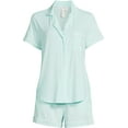 thumbnail image 5 of Joyspun Women's Dreamy Soft Collection Notch Collar Top and Shorts Pajama Set, 2-Piece, Sizes XS-3X, 5 of 6