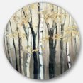 thumbnail image 1 of Designart 'Golden Birch Forest III' Farmhouse Metal Circle Wall Art, 1 of 3
