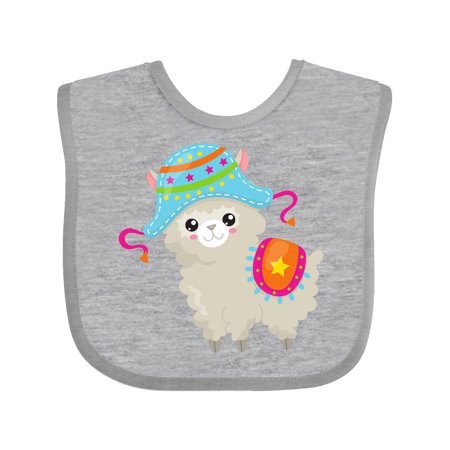 

Inktastic Cute Llama with Colorful Hat and Blanket Gift Baby Boy or Baby Girl Bib