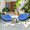 3PIECE-BLUE, variant on VIXLON Outdoor Rattan Papasan Chair Wicker Patio Chair with Thick Cushion Oversized Lounge Chairs for Balcony Porch Garden Yard