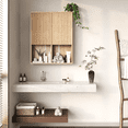 thumbnail image 2 of VERDALAY Armario de baño de pared con 2 puertas, armario de baño, vitrina de madera, armario de pared, estantería abierta, armario flotante para baño, aseo, dormitorio y cocina, 2 of 8