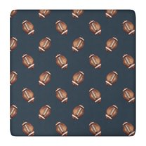 Dark Blue Football Repeat Pattern Square Fitted Tablecloth with Elastic Edge,Square Table Cover,Washable Elastic Table Cover for Home Kitchen Party Decor 36"x36"