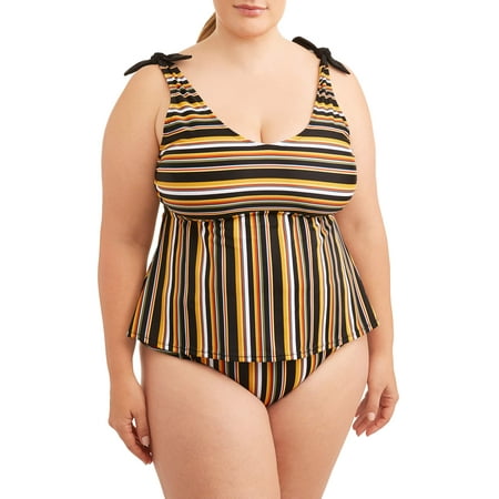 - Women's Plus Size Spirit Stripe Tankini Top