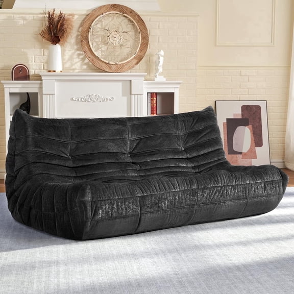 HABUTWAY 3-Seater Giant Bean Bag Sofa, Memory Foam Loveseat Fireside Chair for Adults, Living Room Bedroom Office