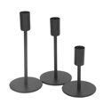 thumbnail image 2 of Candelabros cónicos negros con acabado pulido mate, protección contra la oxidación, candelabros de Metal con Base redonda para decoración, 3 uds., 2 of 14