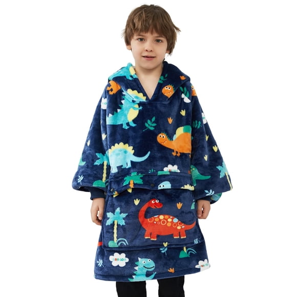 Sudadera con capucha NOUKOW para niños de 6 a 10 años, franela sherpa
