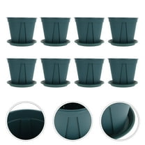 Uonlytech Planting Containers Green Plastic for Small Flowers and Herbs 8Sets