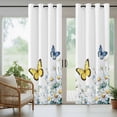 thumbnail image 6 of Daisy Flower Outdoor Curtains for Patio Waterproof, Blue Yellow Butterfly Farmhouse Botanical Grommet Curtains for Porch Outside Privacy Drape for Gazebo Garden Pergola, 2 Panels, 54x95in, 6 of 9