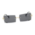 thumbnail image 2 of Gafas de sin borde gafas de rectangulares para la fiesta de verano de la playa Todo gris, 2 of 9