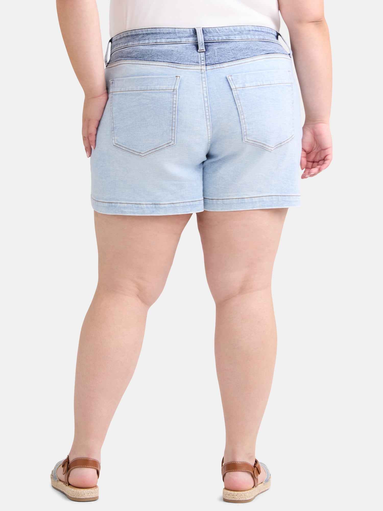 Terra & Sky Women's Plus Size Denim A-Line Shorts, 5" Inseam, Sizes 14W-26W