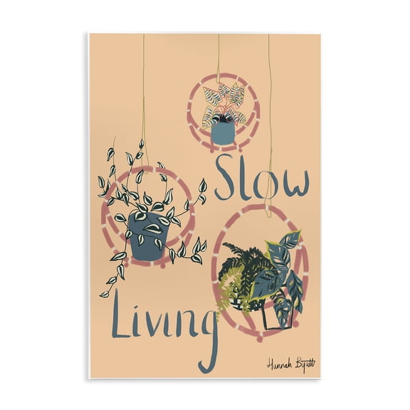 Stupell Industries Slow Living & Plants Plants & Flowers Painting Unframed Art Print Wall Art, 10 x 15