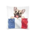 thumbnail image 3 of MKHERT French Bulldog Fan Holds French Flag Throw Pillowcase Pillow Cover Cushion Couver 18x18 inch, 3 of 3