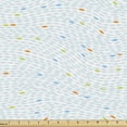 thumbnail image 1 of Abstract Fabric by the Yard Upholstery, Ocean Waves Inspired Curvy Design with Colorful Uneven Diamond Forms, Decorative Fabric for DIY and Home Accents, Multicolor Pale Blue by Ambesonne, 1 of 5