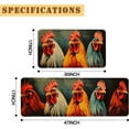 thumbnail image 5 of Rooster Kitchen Rug Sets 2 Piece Farmhouse Kitchen Mats for Floor Non Slip Washable Thin Kitchen Area Rug Floor Mat Waterproof Hallway Laundry Room Runner Rug 17x29 and 17x47 Inch, 5 of 6