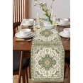 thumbnail image 2 of Sage Green Burlap Cotton Table Runner 13x108 Inches Long, Southwest Tribal Antique Boho-Chic Farmhouse Farmhouse Table Runners, Outdoor Dining Tablecloths Decor for Baby Shower/Party/Wedding, 2 of 6
