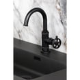 thumbnail image 3 of Kingston Brass KSD2210RKX Webb One-Handle 1-Hole Bathroom Faucet with Knurled Handle, Deck Plate, and Push Pop-Up Drain in Matte Black, 3 of 7