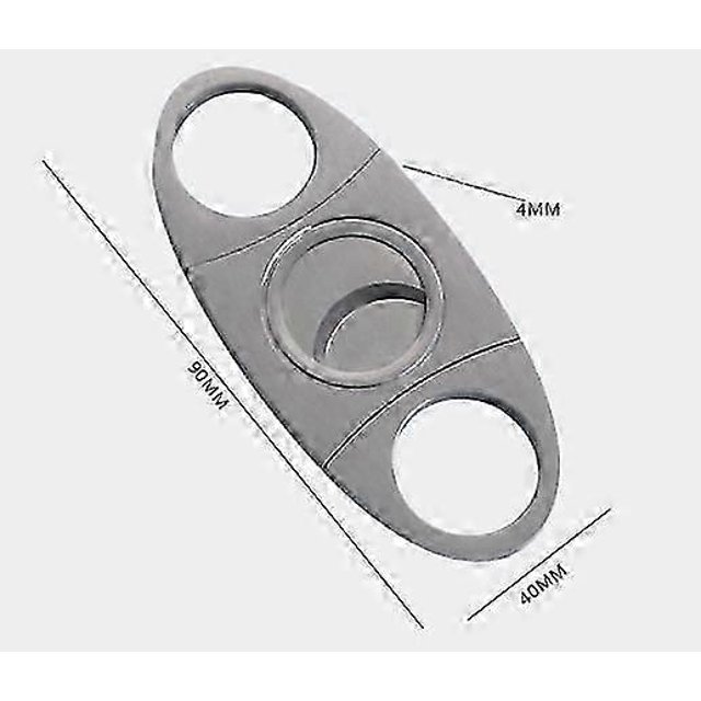 Stainless steel cigar cutter scissors, double sharp blades for cutting cigar end.