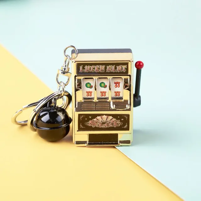 New Fashion Funny Game Decompression Slot Machine Playing Mini Fruit Handheld Non-toxic Desktop Money Box Kids Toy EntertainingGold+Black BellNosize Gao Jinjia unisex