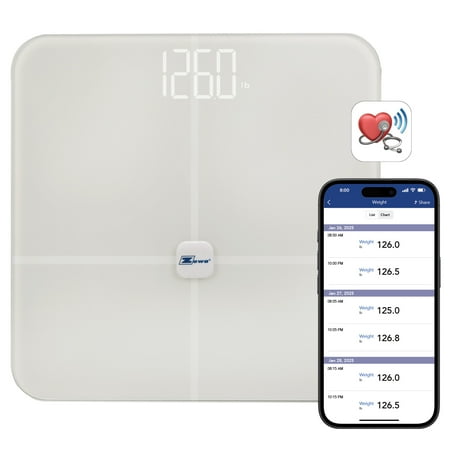 Zewa Smart Digital Biometrics Scale, Measures 12 Body Composition Metrics, 397 lbs / 180 Kg Capacity