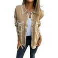 thumbnail image 5 of Autumn Spring Coat Flap Pocket Turn-down Collar Long Sleeves Single-breasted Vintage Daily Wear Outdoor Outerwear Casual Jacket, 5 of 8