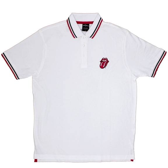 Men's Rolling Stones Classic Tongue (Import) Polo Shirt Small White