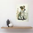 thumbnail image 2 of Cute Jack Russel Dog Puppy and Flower Patterns Colour Pencil Illustration Large Wall Art Poster Print Thick Paper 18X24 Inch, 2 of 5