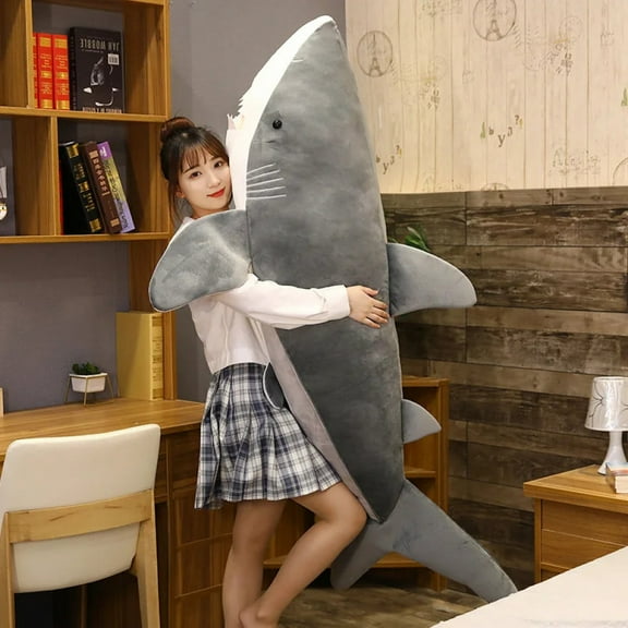 Big Size Soft Simulation Shark Plush Stuffed Sleeping Cute Pillow Cushion  Animal Doll Gift For Children