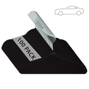 Simplify Kids 100 Pack Velvet Shirt Hangers with Race Car Icon in Black