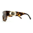 thumbnail image 4 of Womens Lion Emblem Triangular Shield Luxury Fashion Sunglasses Tortoise Brown, 4 of 4