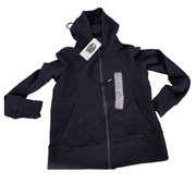 ACTIVE LIFE Women's Ribbed Full Zip Hoodie In Black, S