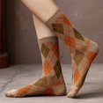 thumbnail image 3 of Calcetines étnicos con estampado de cuadros Argyle para mujer, calcetería estilo preppy universitario vintage, 3 of 5