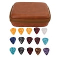 thumbnail image 1 of Guitar Pick Bag Set Guitar Pick Bag Guitar Pick Holder Case Guitar Picks Holder Guitar Pick Bag Set Large Space Waterproof  Protection EVA Cloth Storage Holder Case With 15 Pcs, 1 of 8