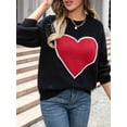 thumbnail image 3 of SUNSIOM Pull Ample pour Femmes Motif Cœur Pull de la Saint-Valentin Manches Longues Pulls Col Rond Printemps Automne Mode Urbaine, 3 of 6