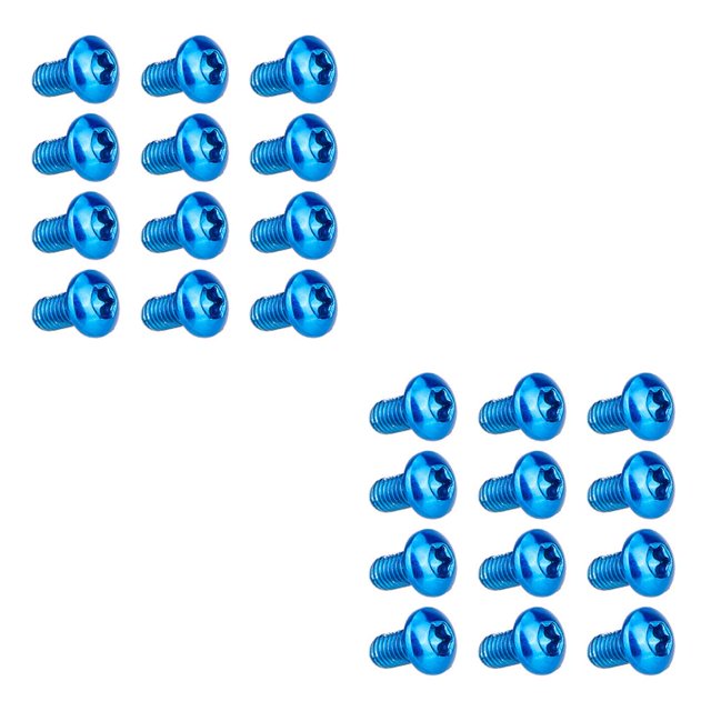 bedienty 12PCS Colorful Bicycle Disc Brake Rotor Torx Bolts T25 M5x10mm Bike Alloy Steel Disc Brake Rotor Fixing Screws Blue 2Set