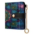 thumbnail image 2 of Small Wallet For Women Bifold Leather Pocket Coin Credit Card Holder With RFID Blocking A Mandala-patterned, 2 of 6