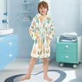 thumbnail image 5 of FORMRS Niños Bathrobe Unisex Hooded Robe Soft Plush Pajamas Sleepwear, Size 7-9T, Orange Retro Flower, 5 of 7