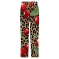 thumbnail image 6 of Cherries Leopard Print Seamless Pattern Winter Female Pants Flannel High Waist Women Pants Lady Warm Straight Leg Plush Trousers, 6 of 7